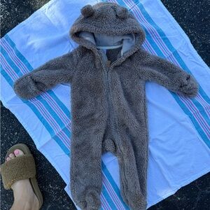 Cozy Brown Fleece baby One Piece